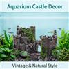 NONE Ornamento di Castello per Acquario in Resina, Decorazione per Acquario con Muschio Realistico, Nascondiglio con Multiple Cavità per Pesci Betta e Gamberi, Rovine di Castello Retrò e Vintage,