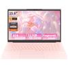 Auusda Laptop rosa da 15,6 pollici, processore 3050e, 8 GB DDR4 e SSD da 512 GB, interfacce multiple, tastiera retroilluminata, sblocco tramite impronta digitale, adatto per lavoro, studio e intrattenimento