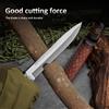 NONE Coltello a lama fissa multifunzionale per esterni, in acciaio inossidabile ad alta durezza, con manico in legno, per campeggio, caccia ed EDC