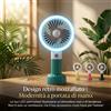 NONE Mini ventilatore portatile in stile retro, ricaricabile tramite USB, 3 velocità del vento, alimentato a batteria, da scrivania, adatto per casa, ufficio, camera da letto, viaggi e all'aperto.