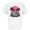 NONE T-shirt uomo 100% cotone con stampa Beach Bum tropicale, maglietta estiva manica corta, girocollo casual, grafica palme tramonto spiaggia, top streetwear vacanza mare, abbigliamento morbido