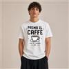 NONE Maglietta da uomo con scritta caffè, stile casual e streetwear, Maglietta da uomo 100% cotone, Prima il caffè poi il mondo con tazza di caffè, tempo libero, vacanze, estate, regalo per amici,