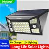 intelamp Lampada Solare da Esterno Intelamp Lunga Durata 1300LM 4000mAh, Ricarica 6H, Illuminazione per Tutta la Notte con Due Sensori di Movimento 180° ° Lampada solare ad ampia angolazione con pannello
