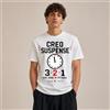 NONE Maglietta divertente da uomo, stile streetwear casual, maglietta da uomo 100% cotone, design con orologio e testo 'Credo Sospense 3·2·1 non sono in ritardo', perfetta per il tempo libero, le vacanze,