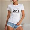 NONE Maglietta da donna 100% cotone, stile casual e streetwear, con scritta BENE MA NON BENISSIMO, perfetta per il tempo libero, le vacanze, l'estate, la spiaggia, lo shopping, regalo originale per amiche,