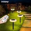 Intelamp Luci Solari Colorate da Esterno, Luci Solari Cambiacolore, Luci da Sentiero, Luci da Giardino per Paesaggi, Vialetti, Patio, Cortile e Giardino