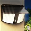 intelamp Faro LED Solare da Esterno Intel amp Top Brand 4000mAh, Luce di Sicurezza 180° ° Lampada Solare da Parete con Sensore Radar, 3 Modalità di Colore, Impermeabile per Portico, Giardino, Cortile,