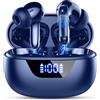 Kuizil Auricolari wireless J56 Bluetooth 5.3, bassi stereo Hi-Fi, 48 ore di riproduzione con display LED, impermeabilità IP7, controllo Smart Touch, driver da 13,2 mm, cuffie in-ear leggere con microfono.