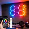 PIBAOGU Pannelli LED RGB Esagonali con Controllo Smart tramite App e Telecomando, Luce da Soffitto a Nido d'Ape Dimmerabile con Sincronizzazione Musicale, Oltre 300 Colori, Modalità Dinamica per Sala Giochi,