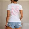 NONE Maglietta da donna 100% cotone, stile casual da spiaggia, stampa con palme e California, design vintage surf, perfetta per vacanze, estate, spiaggia, tempo libero, regalo ideale per amiche, ragazze e