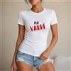 NONE Maglietta da donna 100% cotone, stile casual e streetwear, con stampa no VABBÉ in rosso e nero, perfetta per il tempo libero, le vacanze, l'estate, la spiaggia, lo shopping e i viaggi, ideale come