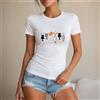 NONE Maglietta da donna con gatti, stile casual e divertente, maglietta da donna 100% cotone, disegno di gatti che si asciugano appesi, per il tempo libero, l'estate, le vacanze, la spiaggia, regalo