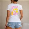 NONE Maglietta estiva da donna, stile casual e streetwear, maglietta da donna 100% cotone, stampa Limoncello con limoni e bottiglia, perfetta per vacanze, spiaggia, feste e tempo libero, regalo ideale per