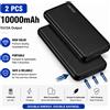 NONE Power Bank da 10000 mAh in confezione da 2, batteria esterna portatile 5 V/2,4 A con indicatore LED, caricabatterie compatto per iPhone, smartphone Android, viaggi e campeggio