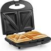 NONE Sandwich Maker 650W, Macchina per Sandwich Elettrica, Sandwich Maker con Piastre Triangolari Antiaderenti e Manico a Prova di Calore - Tostapane Elettrico con Piastre Antiaderenti