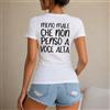 NONE Maglietta da donna 100% cotone, stile casual e streetwear, con scritta divertente 'Sennonto che non penso ad alta voce', perfetta per il tempo libero, le vacanze, l'estate, la spiaggia, lo shopping,