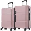 YONSLY Set di valigie YONSLY da 2 pezzi con rotazione a 360° ° ruote, chiusura a combinazione, doppia cerniera, borsa in rete, maniglia in gomma morbida, valigia da viaggio leggera, valigia grande rigida