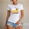 NONE Maglietta da donna 100% cotone, stile casual e divertente, con stampa 'Più Pasta Meno Drammi' e illustrazione di spaghetti, perfetta per il tempo libero, le vacanze, l'estate, la spiaggia, lo