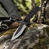 NONE Coltello multiuso resistente per esterni con lama da 120 mm, durezza 58-60 HRC, impugnatura antiscivolo testurizzata per escursioni, picnic e lavori domestici