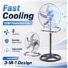 NONE Ventilatore a piantana ad alta velocità con 3 velocità, altezza regolabile, 5 pale in metallo, potente circolazione d'aria, ventilatore elettrico da pavimento per casa e officina