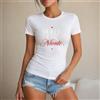 NONE Maglietta da donna 100% cotone, stile casual elegante, Dolce Far Niente con scritta romantica e cuoricini, perfetta per il tempo libero, vacanze, estate, spiaggia, shopping, regalo per amiche o