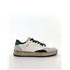 NONE Sneakers basse vintage da uomo, scarpe casual da skate in ecopelle bianca con tacco verde, lacci neri, suola effetto invecchiato, scarpe da ginnastica retrò, sneakers street style alla moda per uomo