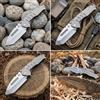 NONE Coltello Tascabile Pieghevole Resistente, Impugnatura Antiscivolo Interamente in Metallo, Lama Stile Tanto per Escursionismo, Picnic e Lavori Fai-da-Te