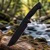 NONE Coltello multiuso resistente con lama nera opaca, impugnatura ergonomica testurizzata per escursioni, picnic e lavori domestici