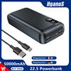 Hganus Slim 50000mAh Power Bank Portatile QC PD3.0 22.5W Ricarica Rapida, Powerbank con Uscita USB C, Batteria Extra per Uso Esterno, Stazione di Ricarica per Telefoni Xiaomi Huawei 18 17 16