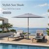 NONE Ombrellone da Patio Quadrato con Palo Centrale da 300 cm, Parasole da Esterno con Palo Centrale, Protezione UV Impermeabile per Giardino, Piscina, Terrazza, Cortile, Grigio e Beige Opzionali