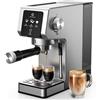 LINKChef Macchina per Espresso Automatica 20 Bar con Temperatura Regolabile, Caffettiera per Caffè Caldo e Freddo in Acciaio Inox, Preparazione Rapida a Freddo con Serbatoio da 40oz, Portafiltro