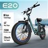 URLIFE Bicicletta Elettrica Peak 250W E20 per Adulti | Batteria Rimovibile 48V 13Ah, Velocità Massima 25KMH, Pneumatico Standard 20''X3'', 7 Velocità
