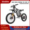 NONE Bici Elettrica Ekxbike X21 Max 3000W 60V 30Ah con Pneumatici Fuoristrada 70/100-19, Parafango Anteriore, Sospensione Completa, Freno Idraulico, 7 Velocità, 70km/h - Stile Moto Lussuosa