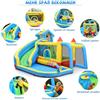 NONE Grande Castello Gonfiabile con Scivolo, Piscina e Rete da Calcio, Scivolo Asciutto o Acquatico, Adatto per Bambini da 3 a 10 Anni, Castello Gonfiabile per Interni o Esterni 364 x 315 x 239 cm