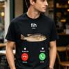 NONE T-shirt divertente con messaggio 'Ricorda-me' e motivo 'Rifiuta/Accepta Chiamata' a tema pesce, Abbigliamento grafico da pescatore, Camicette a maniche corte, Abbigliamento da donna novità, Stile