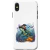 Ocean Spells Designs Custodia per iPhone X/XS Carino Marine Tartaruga Strega Halloween Subacquea
