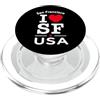 Bahaa's Tee I Heart San Francisco I Love SF USA Californ Graphic Design PopSockets PopGrip per MagSafe