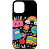 Back To School Supplies Kawaii Student T Custodia per iPhone 12 mini Simpatico pastello Apple Pencil Teacher Kid che torna a scuola