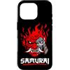 Samurai Japanese Oni Demon Mask Cyber Pu Custodia per iPhone 16 Pro Samurai Giapponese OniCyborg Maschera Demone Cyberpunk Streetwear