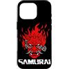 Samurai Japanese Oni Demon Mask Cyber Pu Custodia per iPhone 16 Pro Samurai Giapponese OniCyborg Maschera Demone Cyberpunk Streetwear