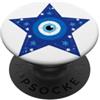 Evil Eye Greek Mythology Greece Gifts Occhio greco Evil Eye blu scuro profondo Kako Mati Star PopSockets PopGrip Adesivo
