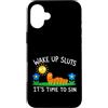 Funny Meme Funny Sarcastic Humor For Men Custodia per iPhone 16 Plus Wake Up Sluts It's Time to Sin, Funny Animal Meme