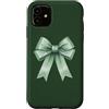 Coquette Aesthetic Green Bows & Ribbons Custodia per iPhone 11 Fiocco Verde Menta Verde Scuro Coquette Nastro Ragazze