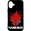Samurai Japanese Oni Demon Mask Cyber Pu Custodia per iPhone 16 Plus Samurai Giapponese OniCyborg Maschera Demone Cyberpunk Streetwear