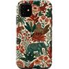 Tropical Gardewn Heritage Designs Custodia per iPhone 11 Giardino coloniale indiano elefanti tigri giungla vintage