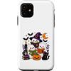 Spooky Book Nook Custodia per iPhone 11 Carino Halloween Fantasmi Lettura Libri Gatto Nero