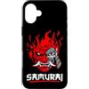 Samurai Japanese Oni Demon Mask Cyber Pu Custodia per iPhone 16 Plus Samurai Giapponese OniCyborg Maschera Demone Cyberpunk Streetwear