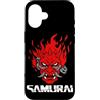 Samurai Japanese Oni Demon Mask Cyber Pu Custodia per iPhone 16 Samurai Giapponese OniCyborg Maschera Demone Cyberpunk Streetwear