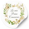 Handmade Generico 30 Adesivi Prima Comunione Rotondi con Farfalle - Etichette Adesive per Bomboniere, Confetti, Scatoline e Sacchetti (BTF-04-C)
