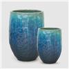 EDG Enzo De Gasperi Vaso Porta Piante Saigon in Ceramica Grande 74x54cm Blu Acqua